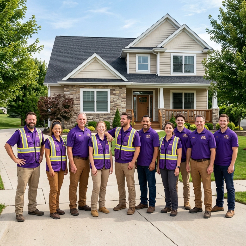 Pam Keyes Construction crew at a completed installation site