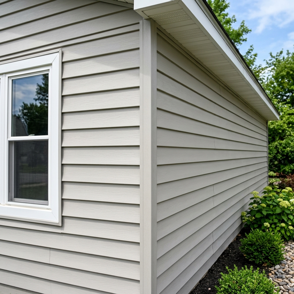 Clean vinyl siding installation on home exterior